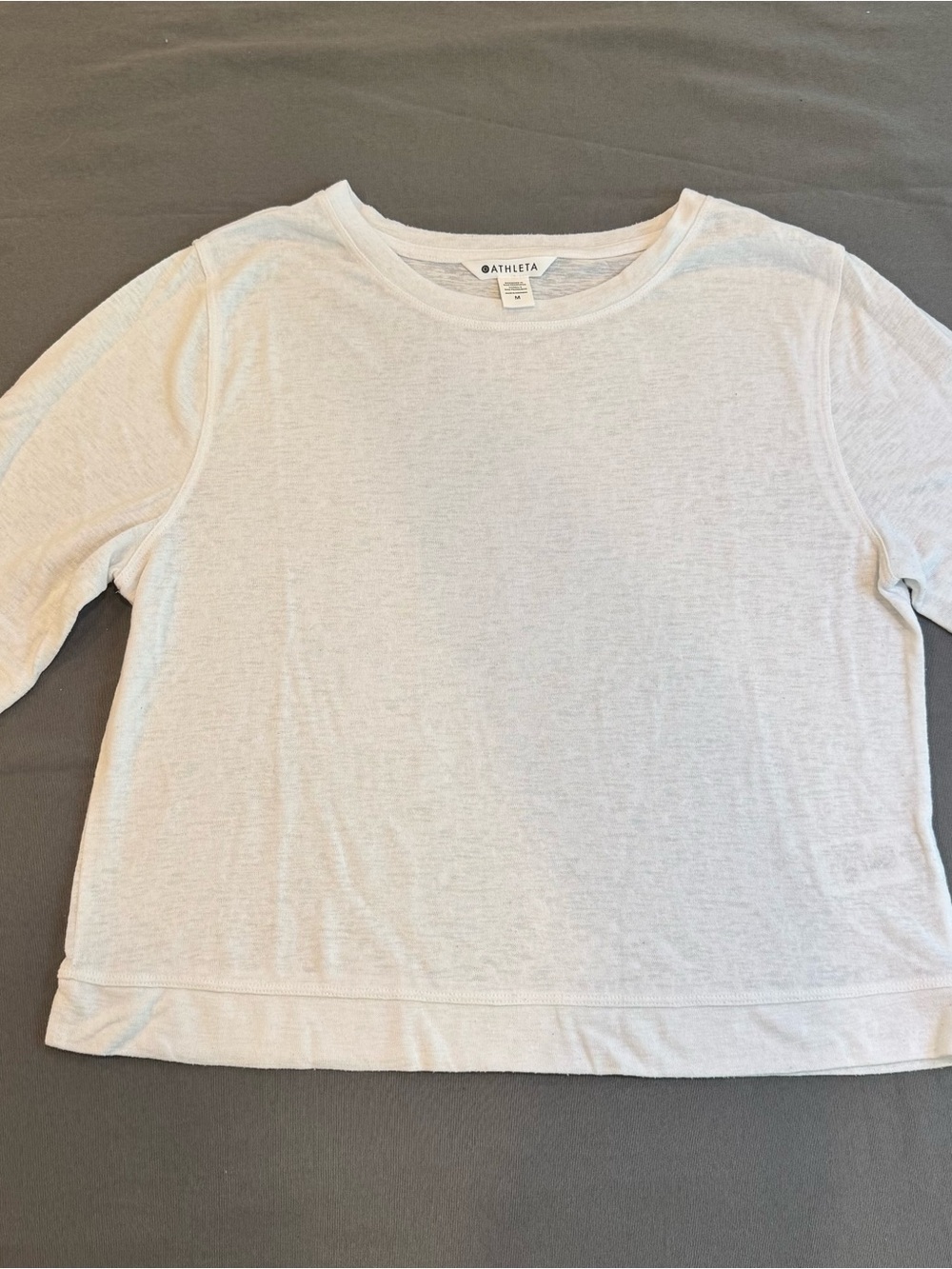Athleta Women's Boxy Crew Neck T-Shirt | White | Short Sleeve Essential Tee | M